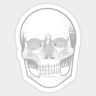 Grungy Goth Skull (White) Sticker